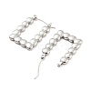 Non-Tarnish Rectangle Bubble 304 Stainless Steel Hoop Earrings for Women EJEW-C067-09P-2