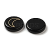 13Pcs Flat Round Natural Obsidian Rune Stones G-K335-08A-2