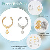 DIY Moon & Star & Shell & Heart Charms Cuff Ring Making Kits DIY-DR0001-23-3
