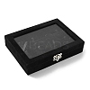 12-Slot Rectangle Wood Covered with Velvet pendant Necklace Jewelry Storage Presentation Box CON-WH0095-18-2