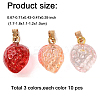 30Pcs 3 Colors Two Tone Transparent Spray Painted Glass Pendants GLAA-FP0001-27-6