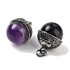 Natural Amethyst Sphere Pendants G-Q163-07AS-04-2