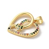 Brass Micro Pave Cubic Zirconia Pendants KK-P292-19G-01-2