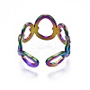 304 Stainless Steel Oval Wrap Cuff Ring RJEW-N038-099-3