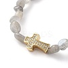 Nuggets Natural Labradorite Stretch Beaded Bracelets BJEW-JB05805-04-2