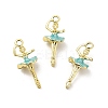 Rack Plating Alloy Enamel Pendants ENAM-M051-02G-A-4