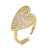 Brass Micro Pave Cubic Zirconia Open Cuff Rings for Women RJEW-G325-01D-G-1
