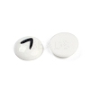 White and Black Flat Round Cartoon Resin Cabochons CRES-Q009-01J-3