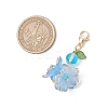Flower Synthetic Moonstone & Glass Pendant Decorations HJEW-TA00337-02-3