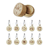 20Pcs 10 Style Round Wood Locking Stitch Markers TOOL-WH0057-002-1