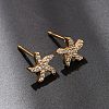 Brass Micro Pave Cubic Zirconia Stud Earrings for Women EJEW-F418-20G-2