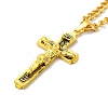 Cross with Jesus Alloy Pendant Necklace with Iron Box Chains NJEW-D048-04AG-2