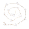 304 Stainless Steel & ABS Plastic Pearl Round & Nuggets Bead Cable Chains CHS-G048-05G-3