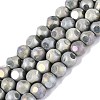 Ombre Effect Dyed Electroplate Opaque Glass Beads Strands EGLA-Q130-01A-02-1