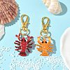 2Pcs Crayfish Glass Seed Beads Pendant Decorations HJEW-MZ00352-2