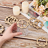 4 Sets Flower Wooden Wick Holder Kit WOOD-DR0001-03A-4