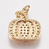 Brass Micro Pave Cubic Zirconia Charms ZIRC-E147-38G-2