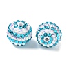 Striped Resin Rhinestone Beads OACR-A037-01D-2