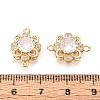 Brass Pave Clear Cubic Zirconia Connector Charms KK-N284-20G-3