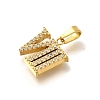 Ion Plating(IP) 304 Stainless Steel Micro Pave Cubic Zirconia Pendants STAS-H228-02G-08-2