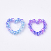 Rainbow ABS Plastic Imitation Pearl Linking Rings OACR-T015-04-06-2