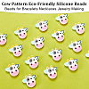 Cow Food Grade Eco-Friendly Silicone Beads SIL-WH0008-36-4