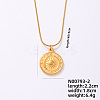 Vintage 304 Stainless Steel Round Snake Chain Flat Round Pendant Necklaces VV1854-2-1