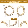 6Pcs Rack Plating Brass Micro Pave Clear Cubic Zirconia Spring Gate Ring ZIRC-SC0001-30-2