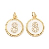 Brass Micro Pave Clear Cubic Zirconia Charms ZIRC-I052-16G-08-2