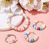 Flat Round Handmade Polymer Clay Bead Spacers X-CLAY-R067-4.0mm-13-6