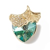 Real 18K Gold Plated Rack Plating Brass Micro Pave Clear Cubic Zirconia Pendants KK-C015-24G-02-1