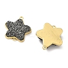 Brass with Druzy Resin Connector Charms KK-C158-05A-G-2