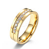 304 Stainless Steel Micro Pave Cubic Zirconia Finger Rings FS-WGAD461-19-1