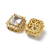 Brass Micro Pave Cubic Zirconia Beads KK-B142-37G-2