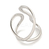 Non-Tarnish 304 Stainless Steel Open Cuff Ring for Women RJEW-A043-24P-3