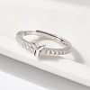 S925 Sterling Silver Adjustable Letter Rings for Women RJEW-M068-01P-Y-5