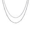 Non-Tarnish 304 Stainless Steel Double-Layer Necklace NJEW-Q321-01P-1