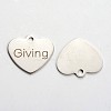 Non-Tarnish 201 Stainless Steel Heart Pendants LS-STAS-L165-C07-2