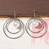 Electroplated 304 Stainless Steel Imitation Pearl Dangle Earrings EJEW-Z129-04P-1