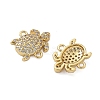 Brass Micro Pave Clear Cubic Zirconia Sea Animal Connector Charms KK-P325-02G-2