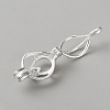 1Pc 925 Sterling Silver Micro Pave Clear Cubic Zirconia Bead Cage Pendants STER-HS0001-19-2