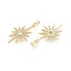 Brass Micro Pave Clear Cubic Zirconia Pendants KK-T075-81G-2