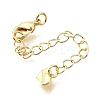 Brass Micro Pave Cubic Zirconia End With Chain KK-V011-27G-1