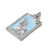 Brass Micro Pave Cubic Zirconia Pendants with Enamel KK-H458-01P-10-2