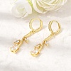 Brass Micro Pave Cubic Zirconia Hoop Earrings CU-CBA108A-14G-02-2