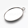 Tarnish Resistant 304 Stainless Steel Pendant Cabochon Settings X-STAS-T008-123-2