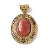 Natural Red Jasper Oval Pendants KK-K399-18B-01-1