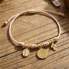 Adjustable Copper Rope Link Charm Bracelet ZH0707-2