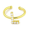 Rack Plating Brass Open Cuff Rings for Women RJEW-F162-01G-L-2