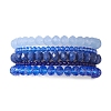 5Pcs 5 Styles Faceted Round Glass Beaded Stretch Bracelet Sets BJEW-JB10423-04-1